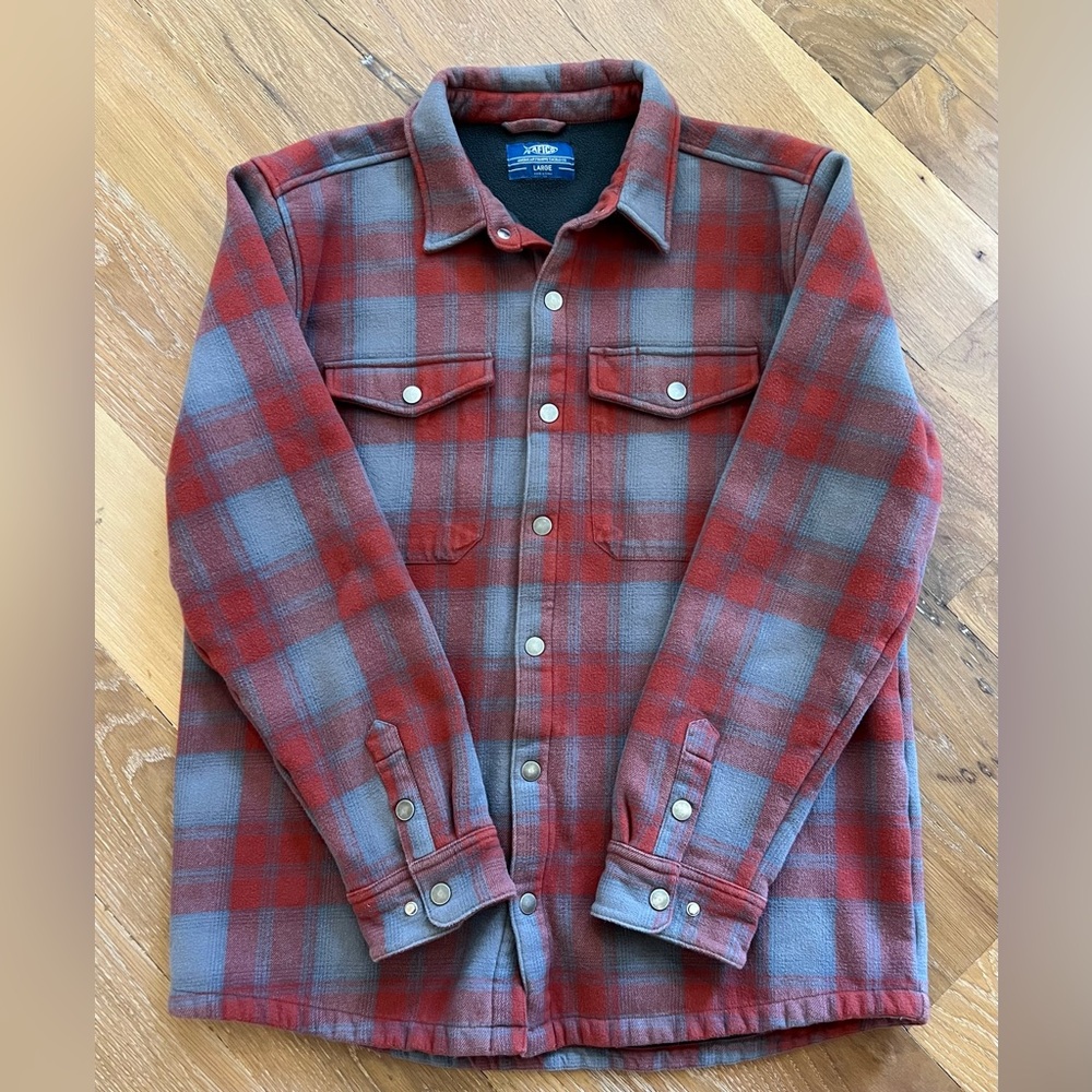 Aftco Sz L Fleece Lined Flannel Shirt/Jacket